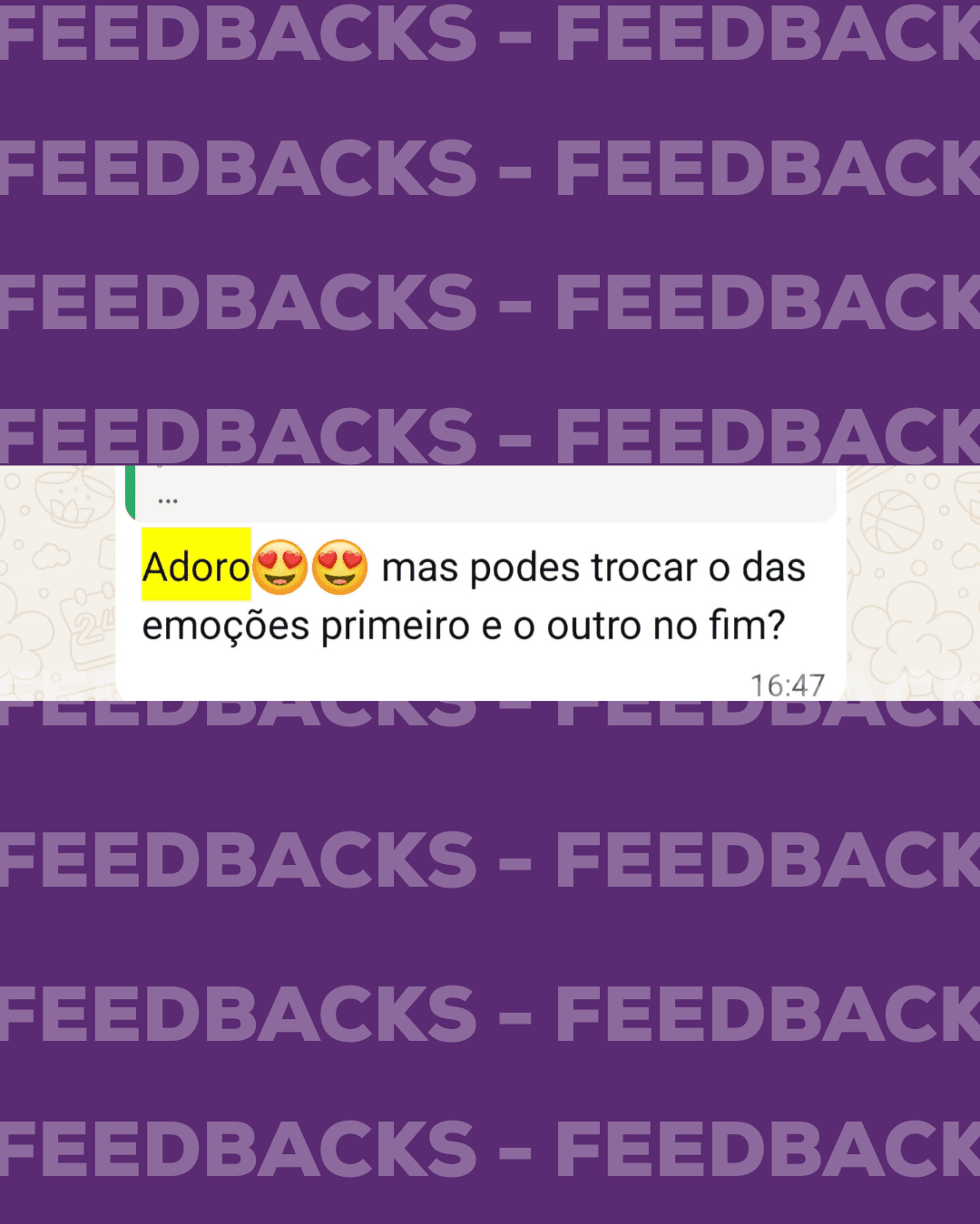 Feedback de cliente da Marketing Clinic (mensagem real)