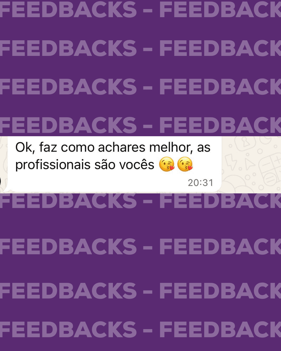 Feedback de cliente da Marketing Clinic (mensagem real)